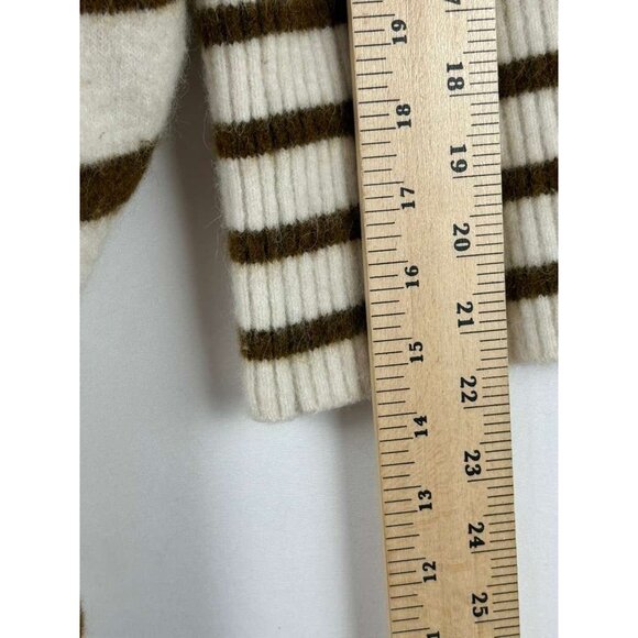 Banana Republic Women's Medium Stripe Puff Sleeve Wool & Alpaca Blend Sweater - Picture 5 of 12